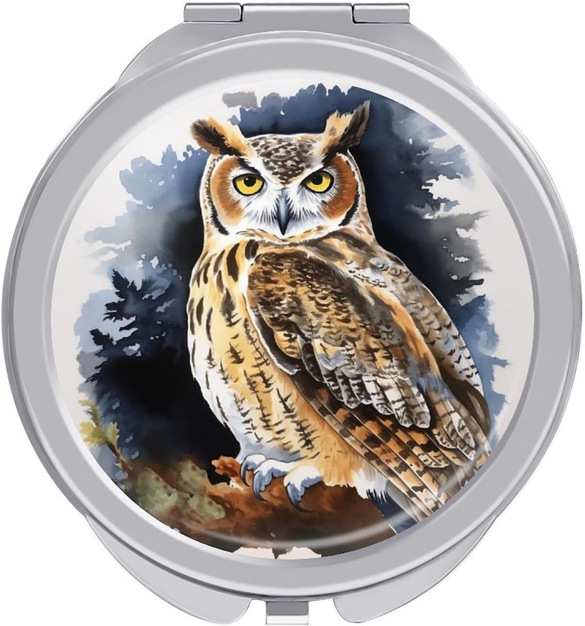 Owl Travel Makeup Mirror Compact for Purse Pocket