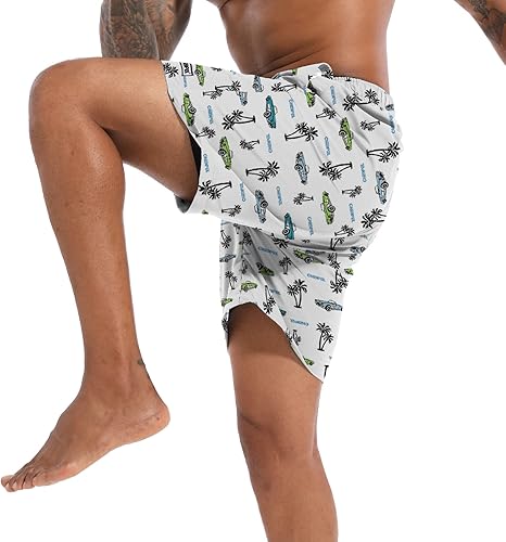 Miniatura 5 de CHEXPEL Traje de baño para hombre, de secado rápido, con bolsillos y forro de compresión, entrepierna de 7 pulgadas