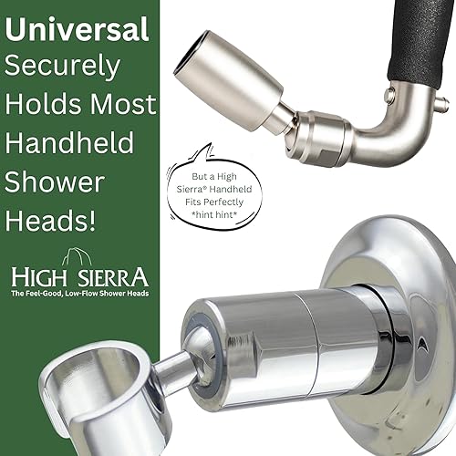 Miniatura 6 de High Sierra Showerheads - Soporte de pared de metal para cabezales de ducha de mano - Acabado cromado