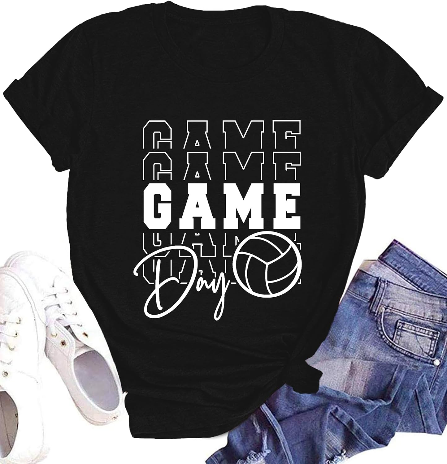 Game Day Shirts Women Softball Mom T Shirt Football Tee Shirt Ball Lightning Graphic Short Sleeve Sport Lover Gifts Top image 3