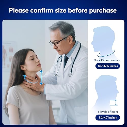 Miniatura 6 de Dispositivo de tracción cervical para el cuello, dispositivo de tracción de cuello ajustable, 8 bolsas de aire integradas, bomba de aire eléctrica