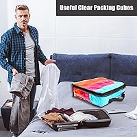 Vista 5 de 10 cubos grandes de embalaje de viaje transparente, bolsas de almacenamiento de vinilo transparente con cremallera, bolsa de plástico