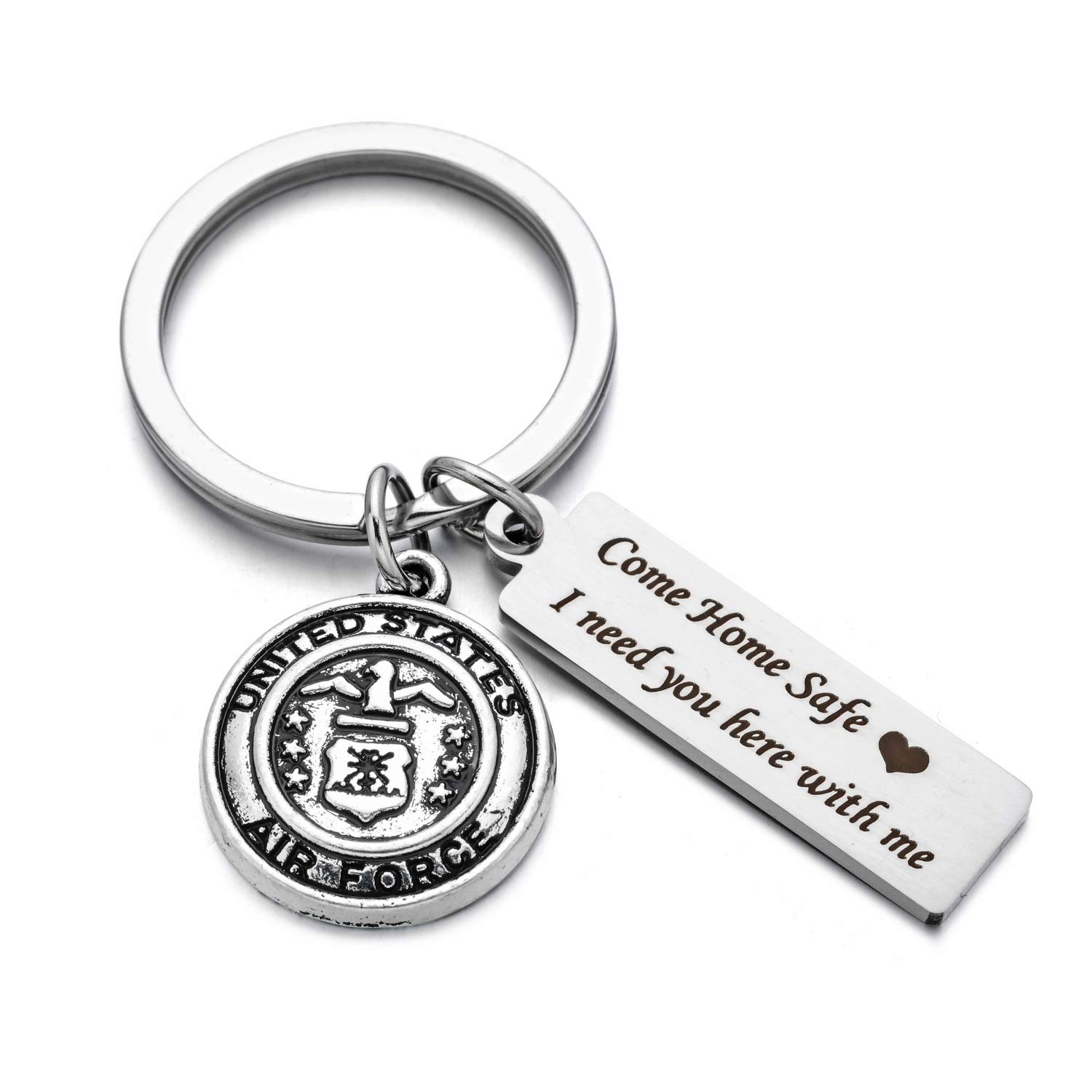 Drive Safe Charms Keychain Come Home Safe I Need You Here With Me Dad Husband Boyfriend Gift Key Ring (air force)
