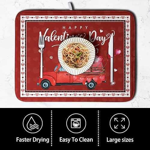 Vista 73 de Tapete de secado de platos con hojas de palma tropicales para encimera de cocina, 18 x 24 pulgadas, tapete de secado de cocina Monstera verde