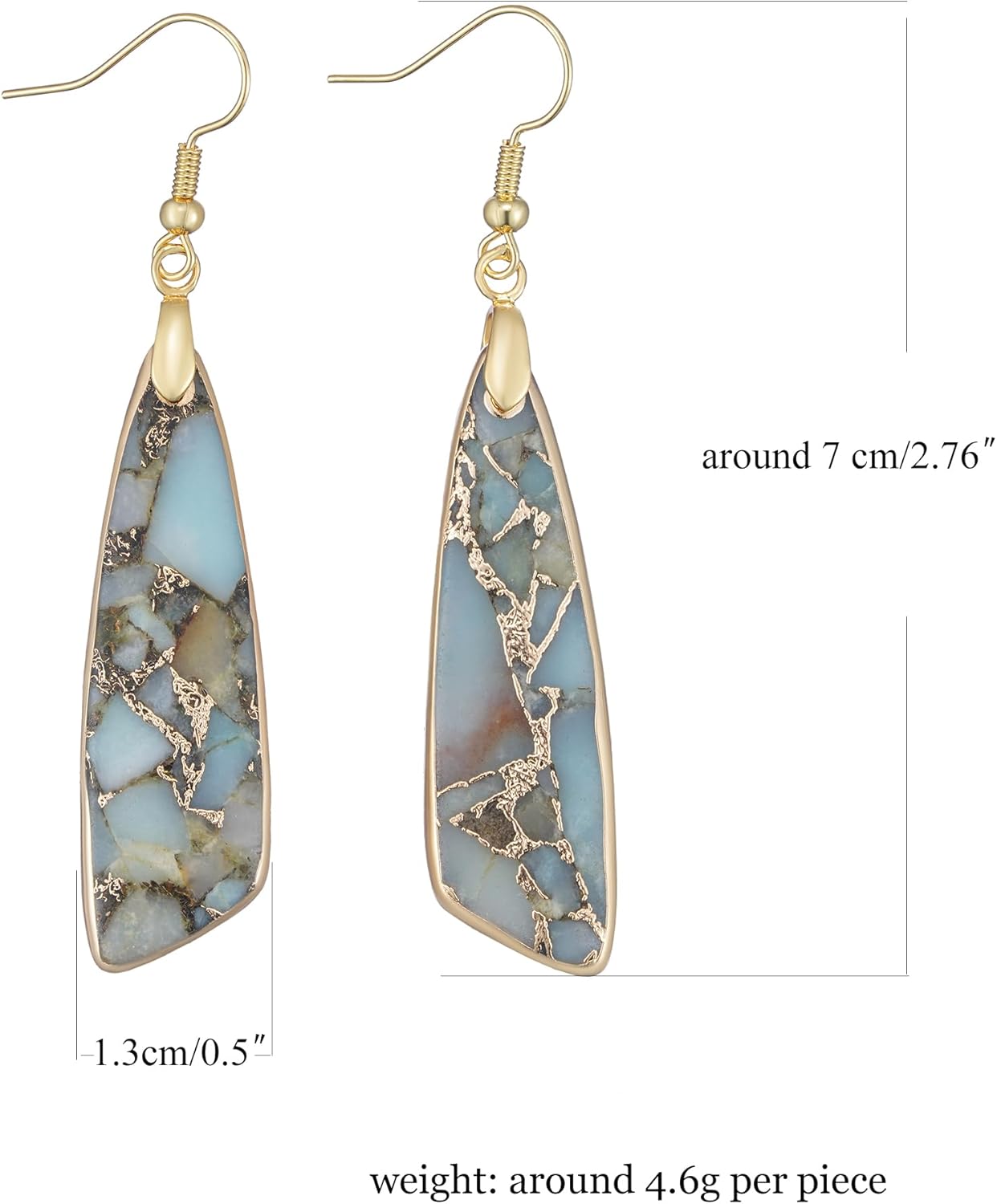 Boho Women Natural Stone Earrings Unique Healing Imperial Jasper Gemstone Energy Hypoallergenic Lightweight Dangle Drop Earrings Multiple Styles Earrings Jewelry for Birthday Party Gift - Image 4