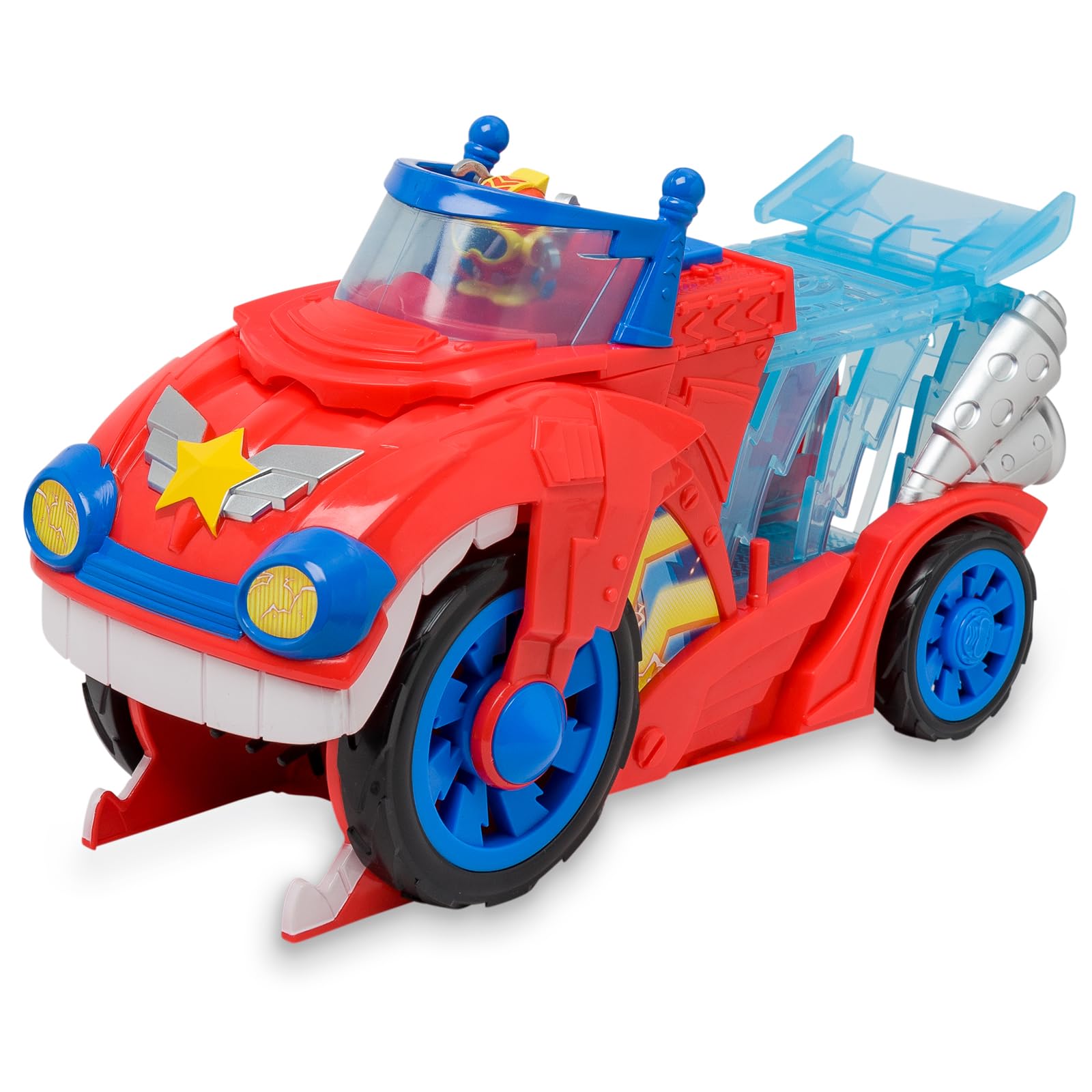 SUPERTHINGS – Bite Attack. Pojazd Doc Vrooma z serialu „SuperThings Kazoom Power”. Zawartość: 1 pojazd Bite Attack, 1 ekskluzywny Doc Vroom, 1 odczepiane więzienie