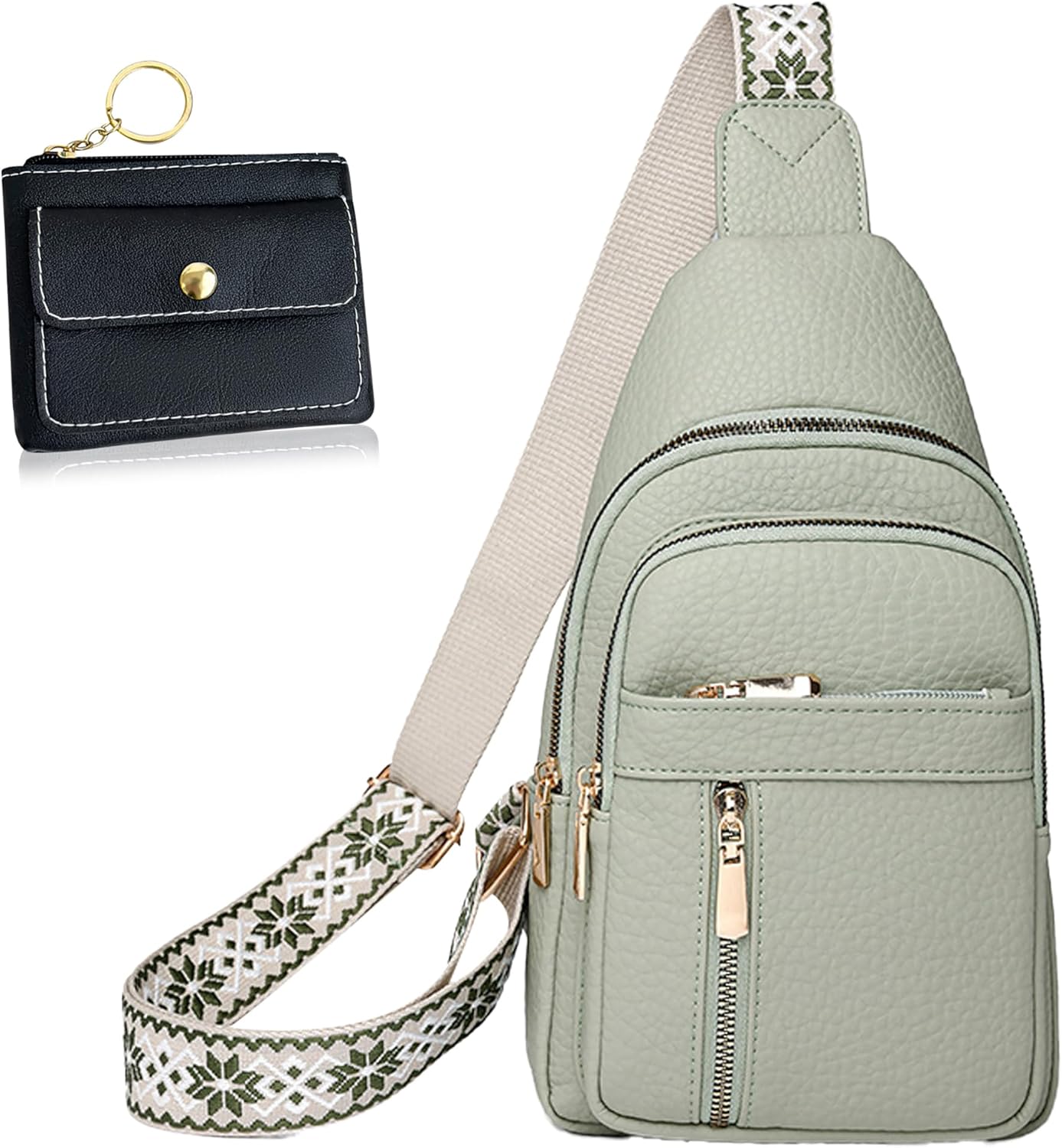 Leather Sling Bag for Women,Travel Small Sling Bag Crossbody Bags for Women-Vegan Leather Fanny Pack Crossbody Bags