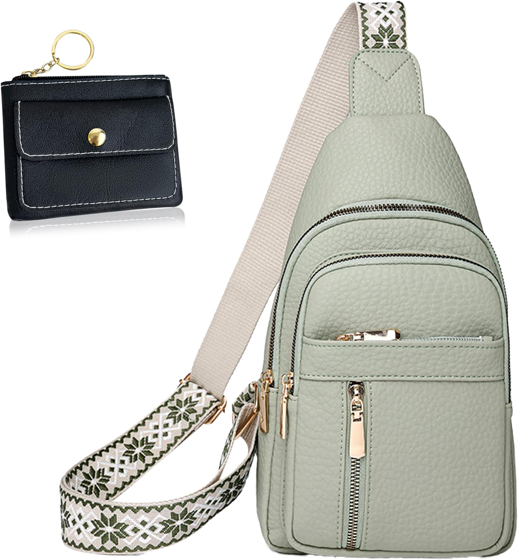 Leather Sling Bag for Women,Travel Small Sling Bag Crossbody Bags for Women-Vegan Leather Fanny Pack Crossbody Bags