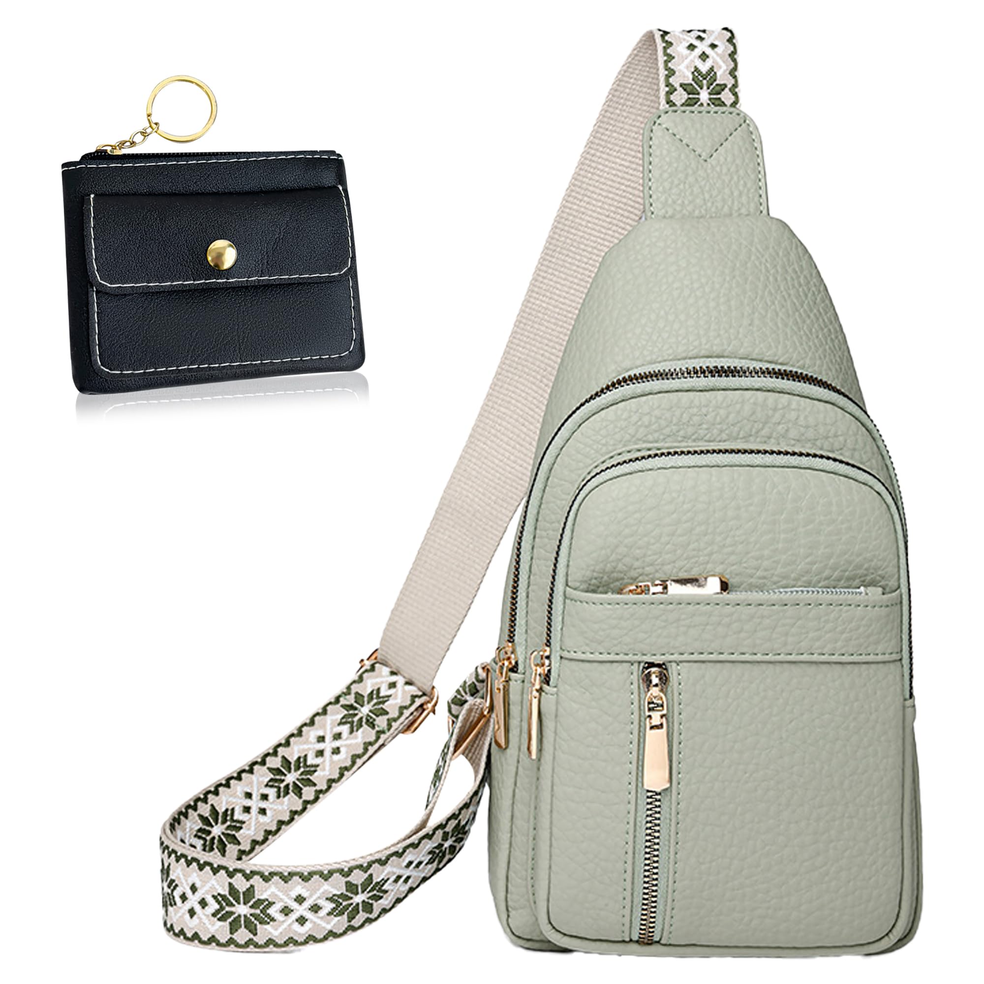 Leather Sling Bag for Women,Travel Small Sling Bag Crossbody Bags for Women-Vegan Leather Fanny Pack Crossbody Bags