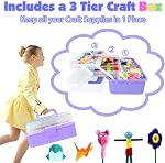 Arts and Crafts Supplies for Kids 3000Pcs DIY Craft Kits Art Supplies Kids Crafts with Pipe Cleaners Folding Storage Box Preschool Homeschool Craft Set Toys Gift for Boys and Girls Age 4 5 6 7 8