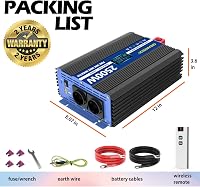 GREANTECK 2500W Tiszta Szinusz Inverter 12V-220V LCD Kijelzővel Távirányítóval USB-C 2