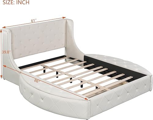 Miniatura 5 de SIYSNKSI Cama tapizada de tamaño Queen con 1 cajón grande y 2 taburetes de almacenamiento laterales cama de terciopelo de almacenamiento con