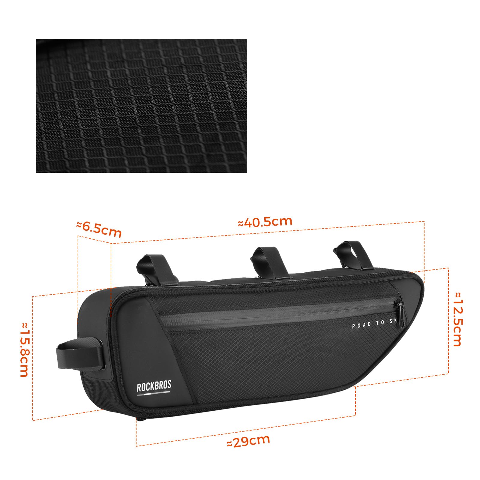 ROCKBROS Road to Sky Bolsa Bicicleta Cuadro Gran Capacidad 2L Bolsa de Almacenamiento para MTB BMX Bicicleta Carretera Ciclismo