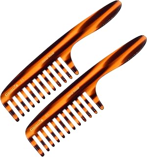 Giorgio G61 Extra Wide Tooth Detangler Comb Ideal For Your Daily hair care - Large Teeth for Thick, Wavy or Curly Hair. For Men and Woman,Dry or Wet hair, Handmade, Saw-Cut and Hand Polished (7.5")