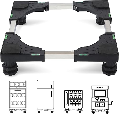 I'SMARTMOON Mini nevera-soporte de 4 pies fuertes, base ajustable para lavadora Dolly, para muebles, soporte portátil para secadora de refrigerador, I'SMARTMOON Mini nevera-soporte de 4 pies fuertes, base ajustable para lavadora Dolly, para muebles, soporte portátil para secadora de refrigerador,