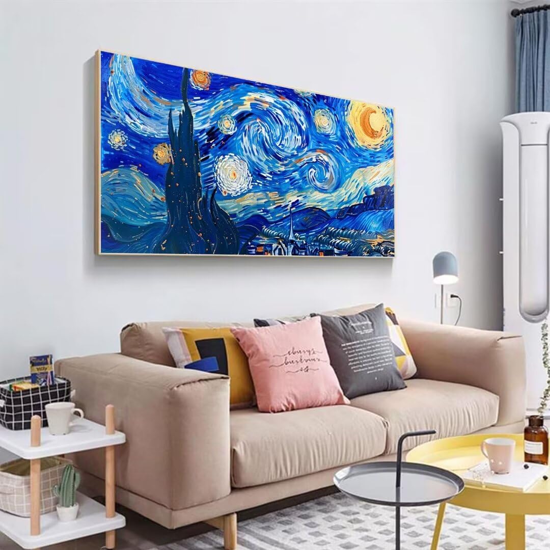 2 Pezzi notte stellata Pittura Diamante, 5D Diamond Painting astratto, 40x90cm Diamond Painting Grandi Dimensioni, Strass Ricamo a Punto Croce Kit Diamond Painting per Decorazioni Natalizie Casa G-1