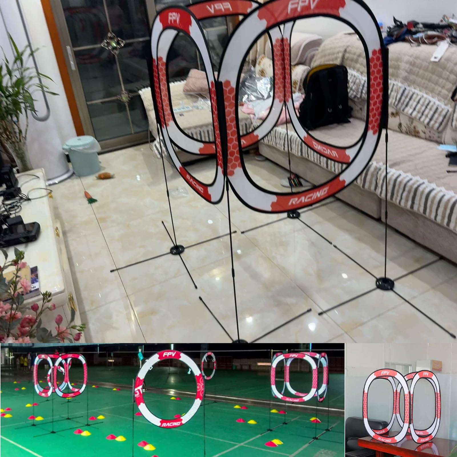 Percorso Ostacoli Droni Kit di Allenamento per Mini Droni con Percorso a Ostacoli per Giochi Domestici, Percorsi a Ostacoli 3D per Droni da Corsa All'aperto/al Chiuso, Anello di Allenamento