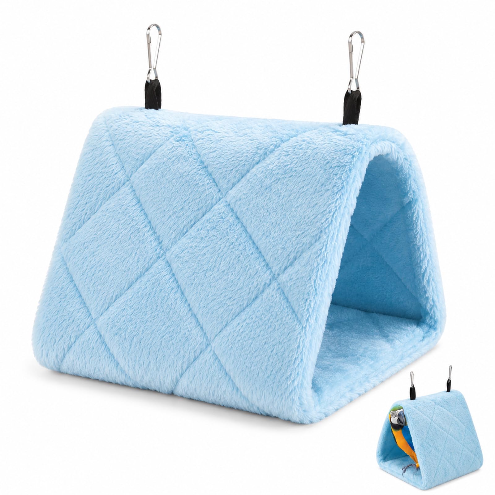 oft Plush Bird Hammock Bed Hanging Cage Tent with Hooks for Small Birds