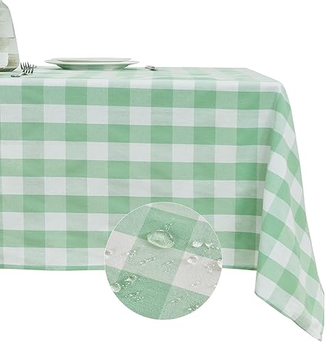 Miniatura 38 de BALCONY & FALCON - Mantel para mesas rectangulares de 6 pies – Mantel de granja impermeable y sin arrugas para comedor, cocina, boda, baby shower