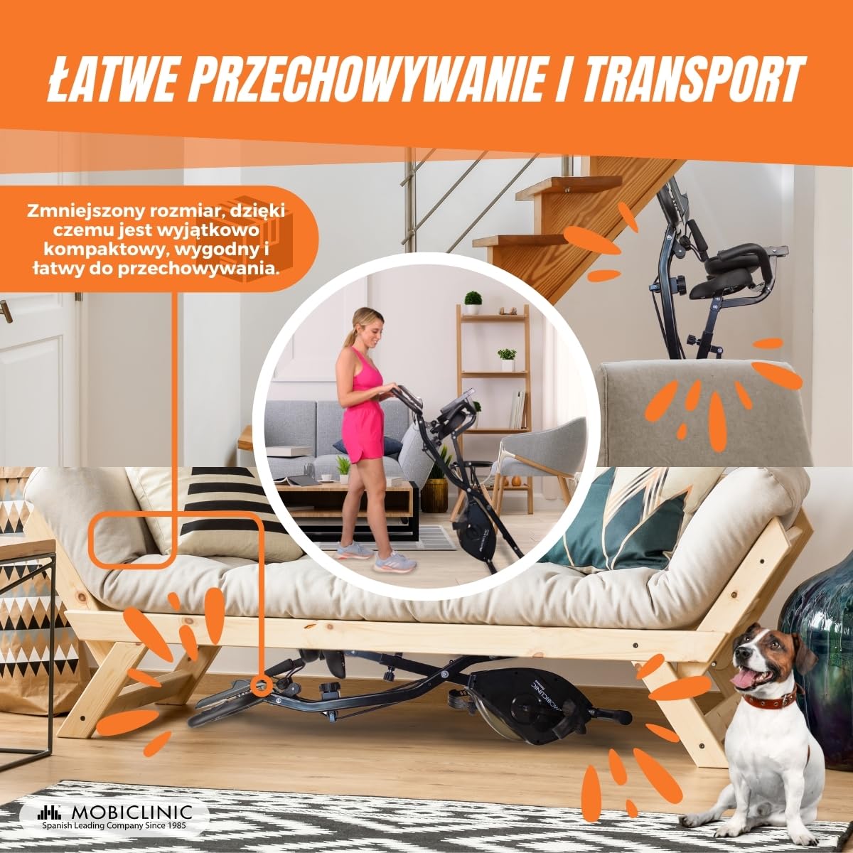 Składany rower treningowy| 8 regulowanych oporów| Ekran LCD| Regulowane siodełko w 4 pozycjach | EVEREST | Mobiclinic