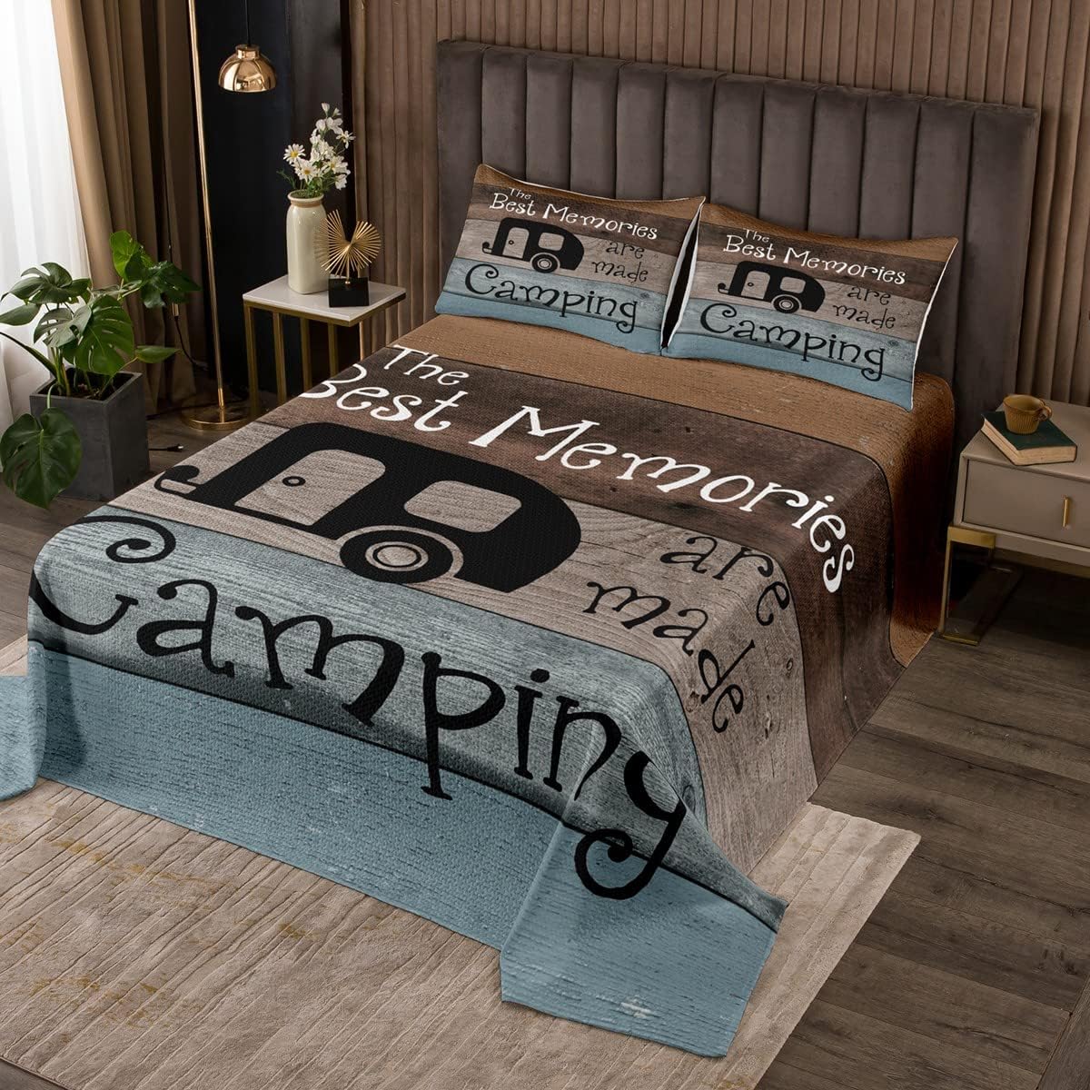 Erosebridal Rustic Farmhouse Bedspread Set King Camper