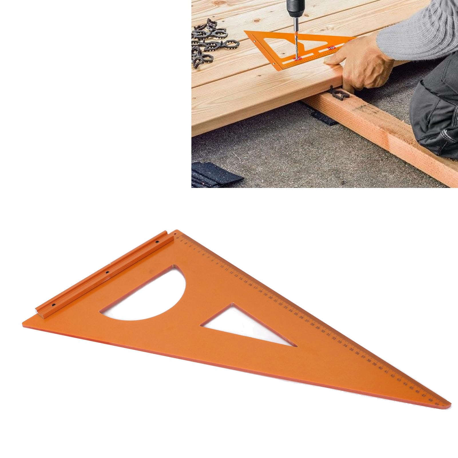 Socobeta Righello Quadrato da Carpentiere Triangolare Design Robusto per Misurazioni Accurate Nella Lavorazione del Legno 50x30 Cm