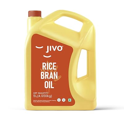 Jivo Rice Bran Health Oil 5 Litre - Cooking Oil for a Healthier Heart | Rich in Antioxidants & Vitamins | Ideal for Deep