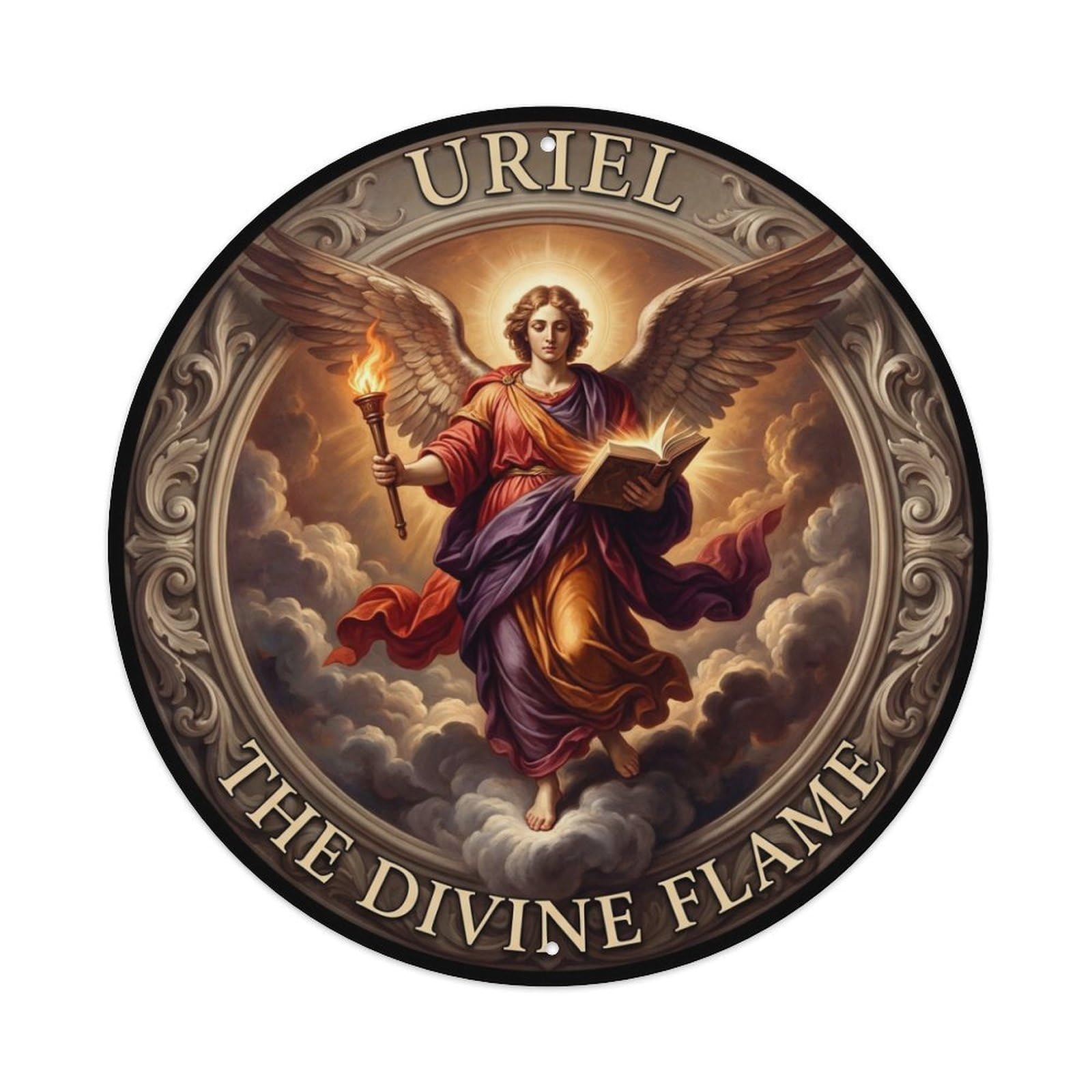 Holy Fire Archangel Uriel The Divine Flame Metal Tin Sign