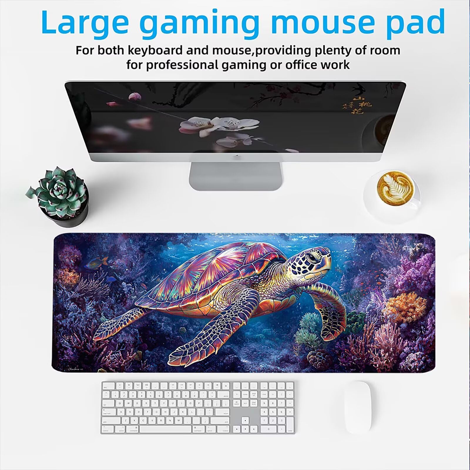 Podkładka pod mysz 1200 x 600 mm Podkładka pod mysz dla graczy, bardzo cienka podkładka na biurko Antypoślizgowa gumowa podstawa Lepsza szybkość i precyzja do komputera, komputera, pracy - koralowy