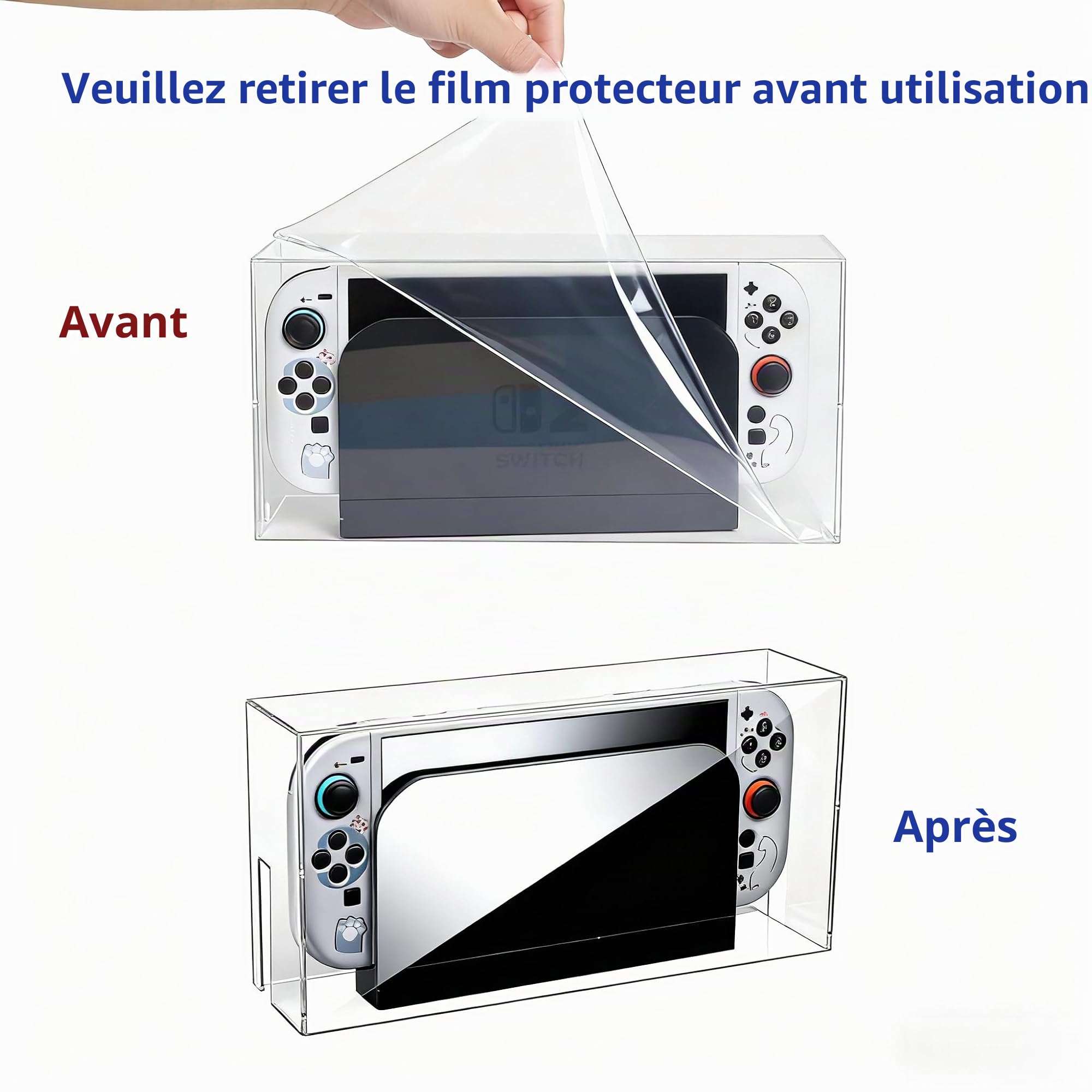 Housse Anti-poussière Transparente pour Nintendo Switch 2, pour Switch et pour Switch OLED – Anti-Rayures, étanche, étui de Protection Transparent et boîte d’Affichage