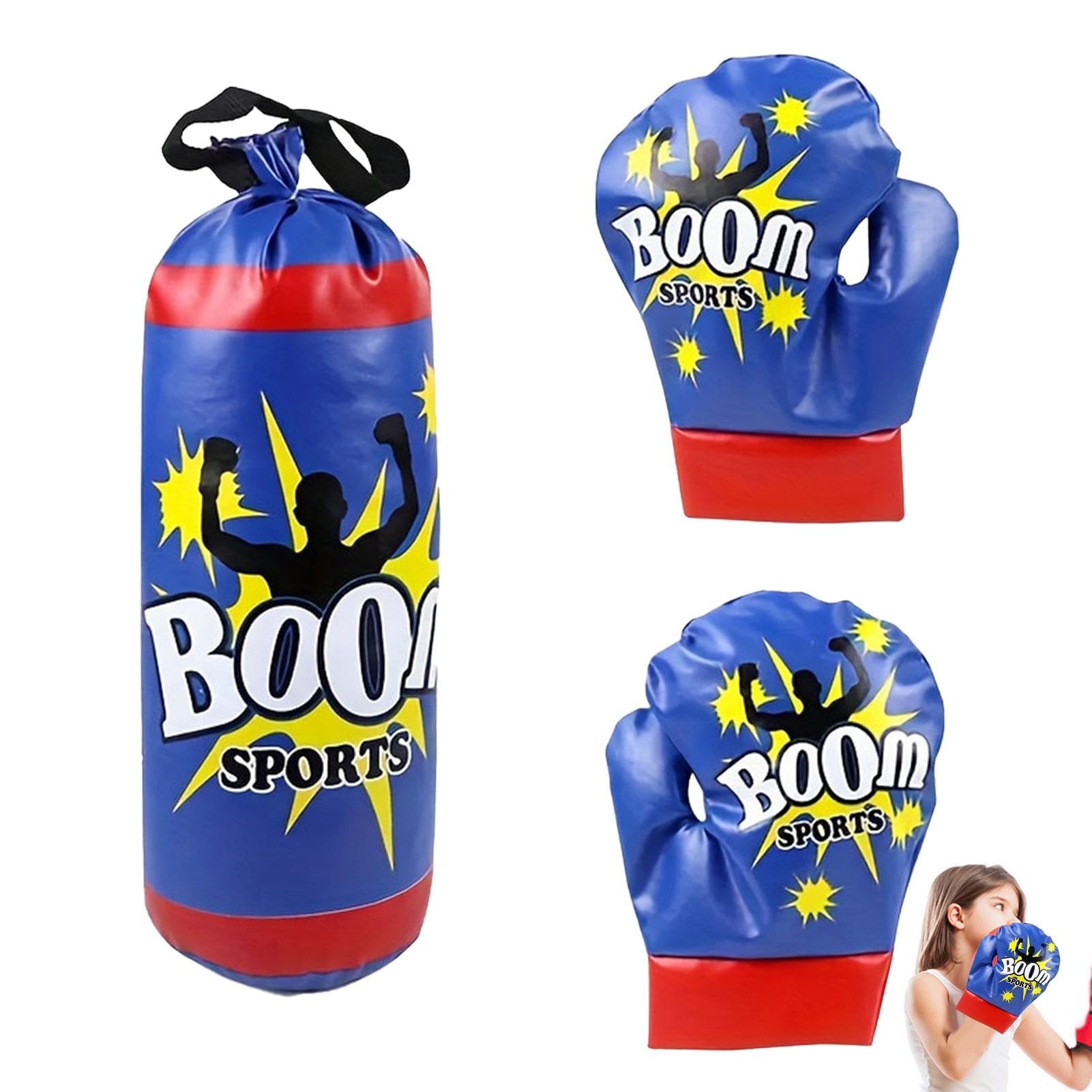 Saco de Boxeo para Niños con Guantes, Equipo de Entrenamiento de Boxeo Profesional