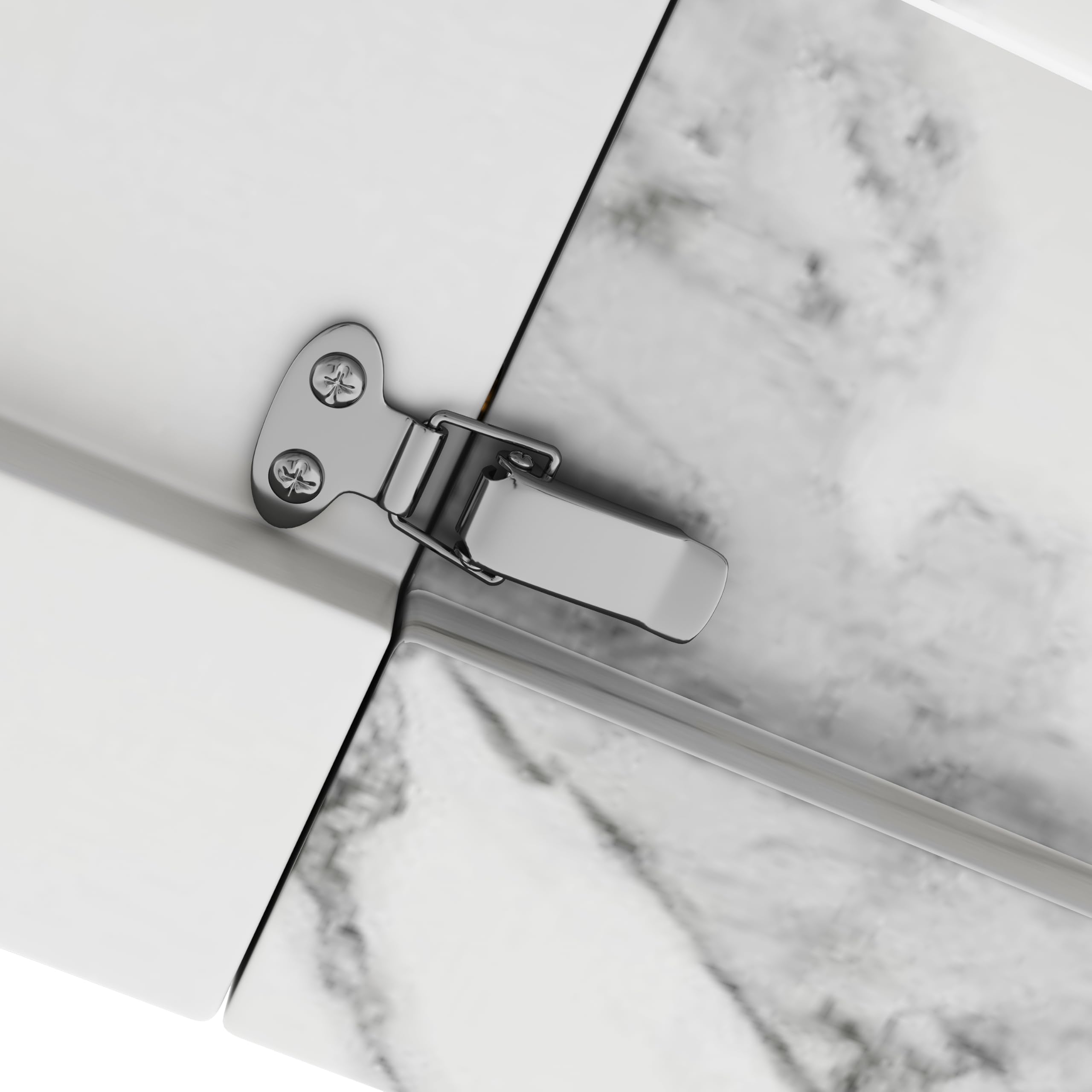 Bladez Tavolo da pranzo allungabile per 6-8 persone, lunghezza 120-160 cm x 80 cm, moderno tavolo da cucina, gambe a forma di stella in ferro, piano in legno con motivo marmo, rettangolare (bianco)