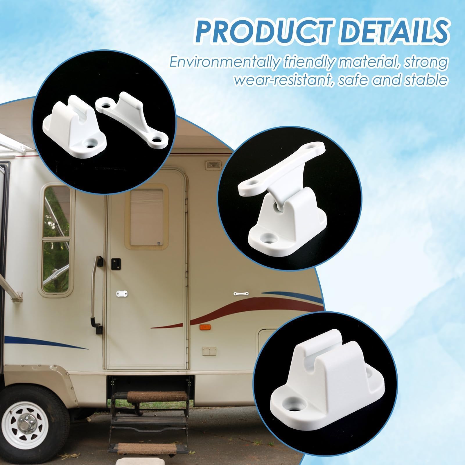 Lot De 2 Retenue De Porte Pour Camping-Car Et Caravane, Butée De Porte En Plastique Robuste, Caravane Camping Car Accessoires - Auto