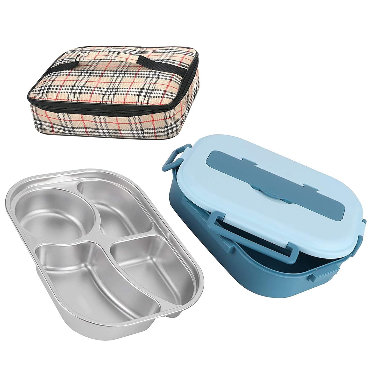 Stainless Steel Bento Box - Microwaveable Insulated Lunch Container With Soup Bowl