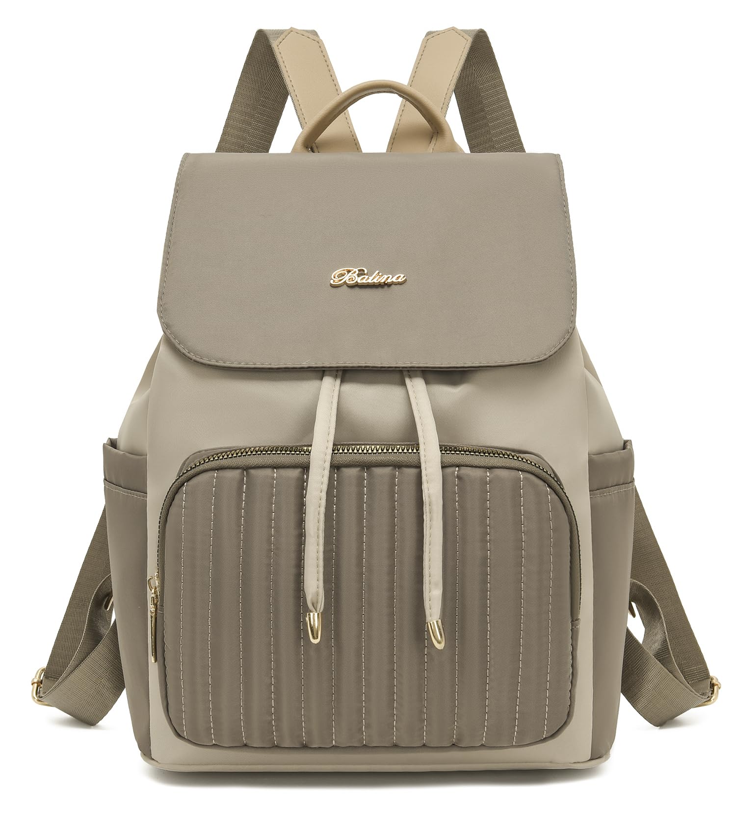 Mini Backpack Purse for Women, Small Nylon Backpacks Purse Ladies Backpacks Women Cute Mini Travel Daily College Bag (Khaki)