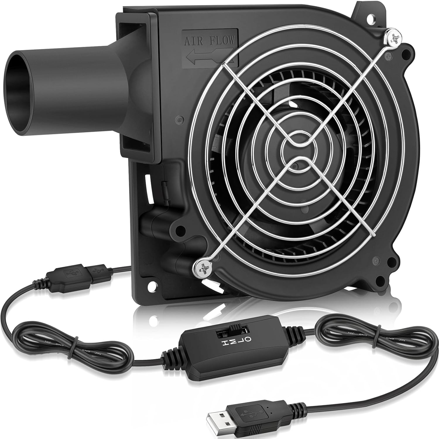 GDSTIME 120mm x 32mm USB Blower Fan with 3 Speeds Control, Small 5V DC Brushless Squirrel Cage Centrifugal Blowers