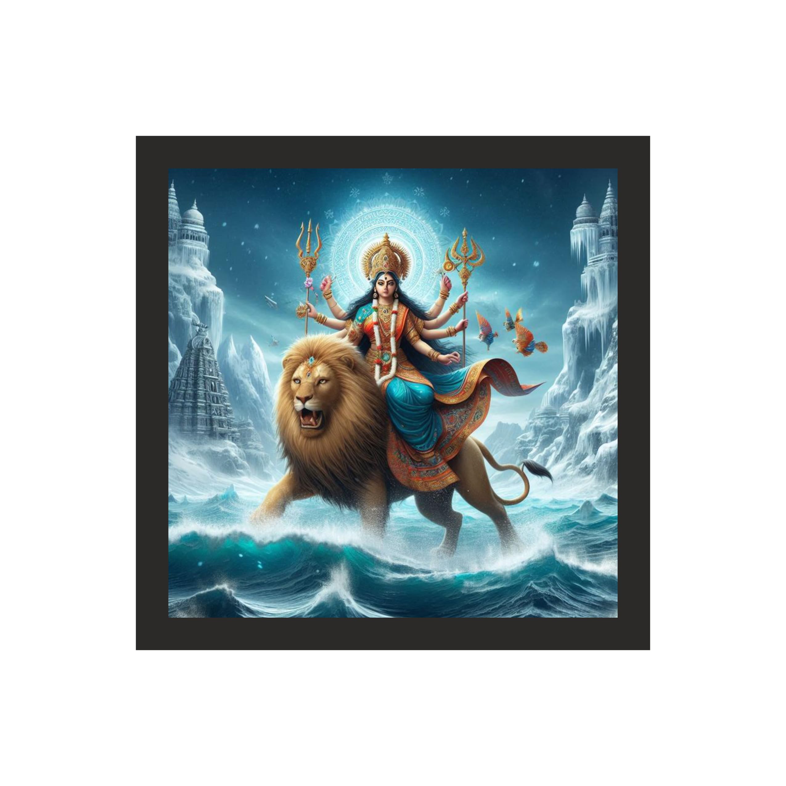 Maa Durga on Lion Wall Art