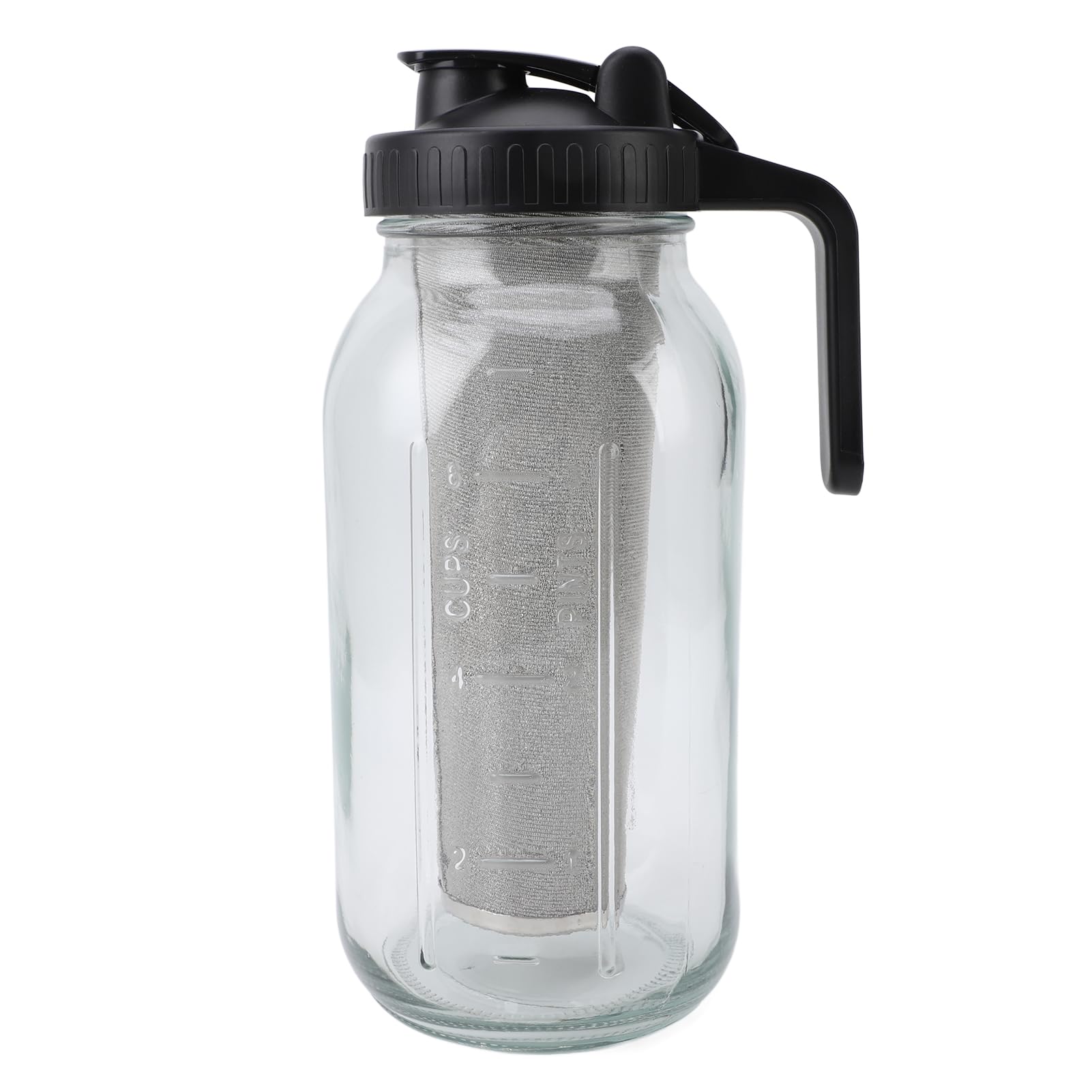 Ejoyous Jarra de Helada, Filtro de Acero Inoxidable de Cerveza Fría Fácil de Limpiar para Cafetería (2000ml)
