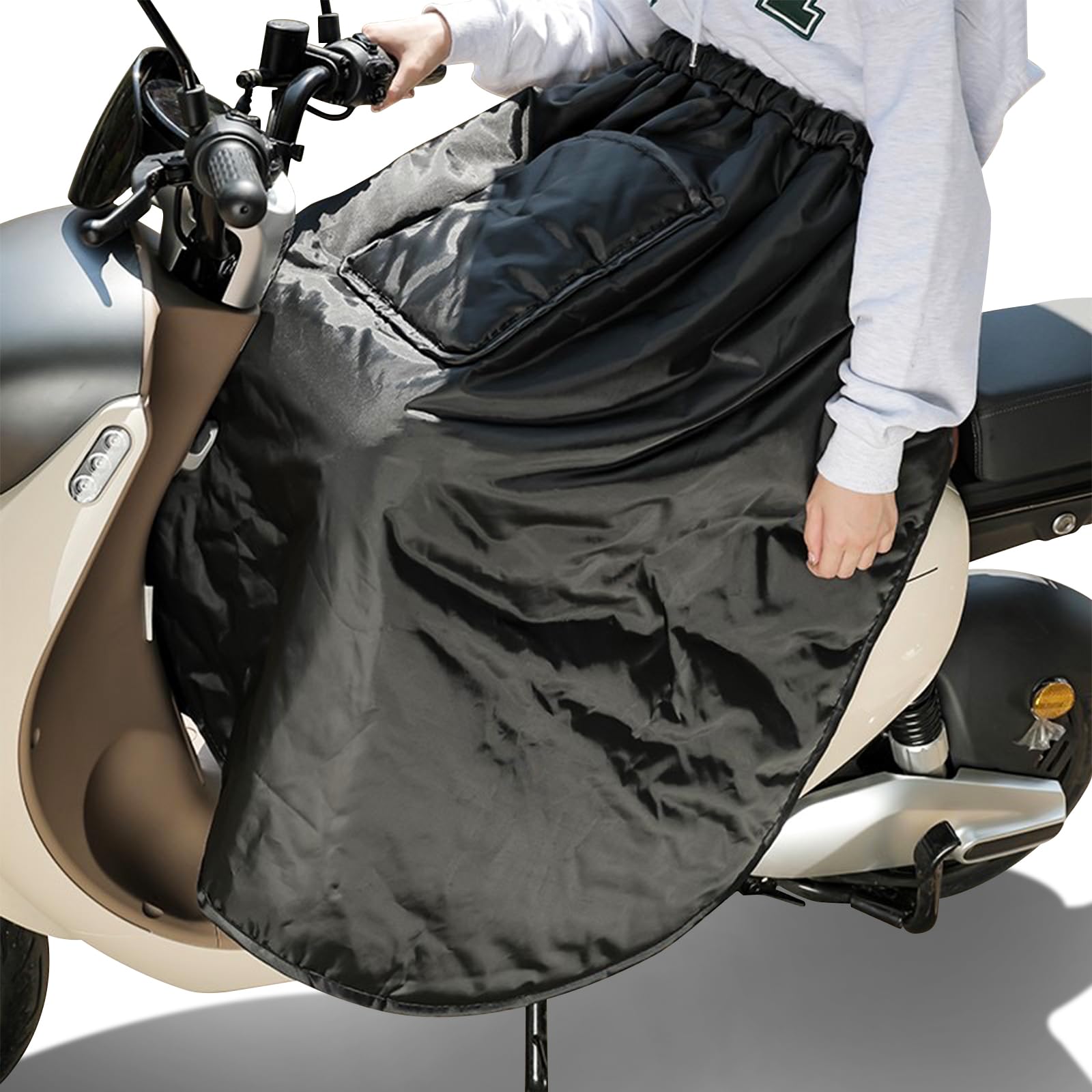Tablier Scooter Universel, Protection Couvre Jambe pour Moto, Scooter Couverture Chaude Hiver Coupe-Vent Imperméable Jambes Scooter, Housse Protection Contre Le Froid et la Pluie (L)