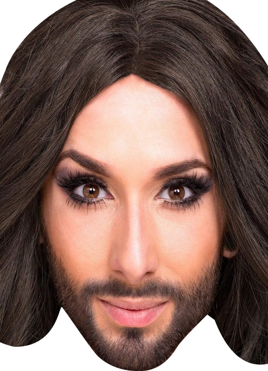 FoxyPrinting Conchita Wurst Eurovision Music celebrity Party Face Fancy Dress