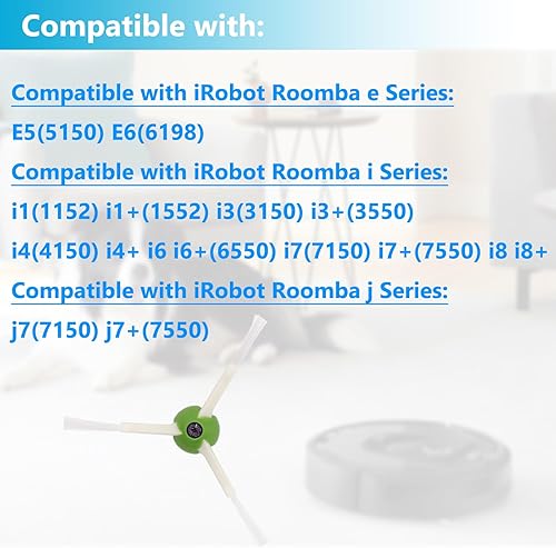 Miniatura 5 de Repuesto de cepillo lateral para iRobot Roomba i1 i3 i3+ i4 i6 i6+ i7 i7+ i8 i8+J7 Plus E5 E6 E7 accesorios de la serie I, E y J, 3 piezas de