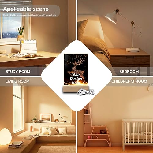 Miniatura 6 de Luz nocturna personalizada con foto Lámpara de noche personalizada Luz nocturna personalizada con texto de fotos