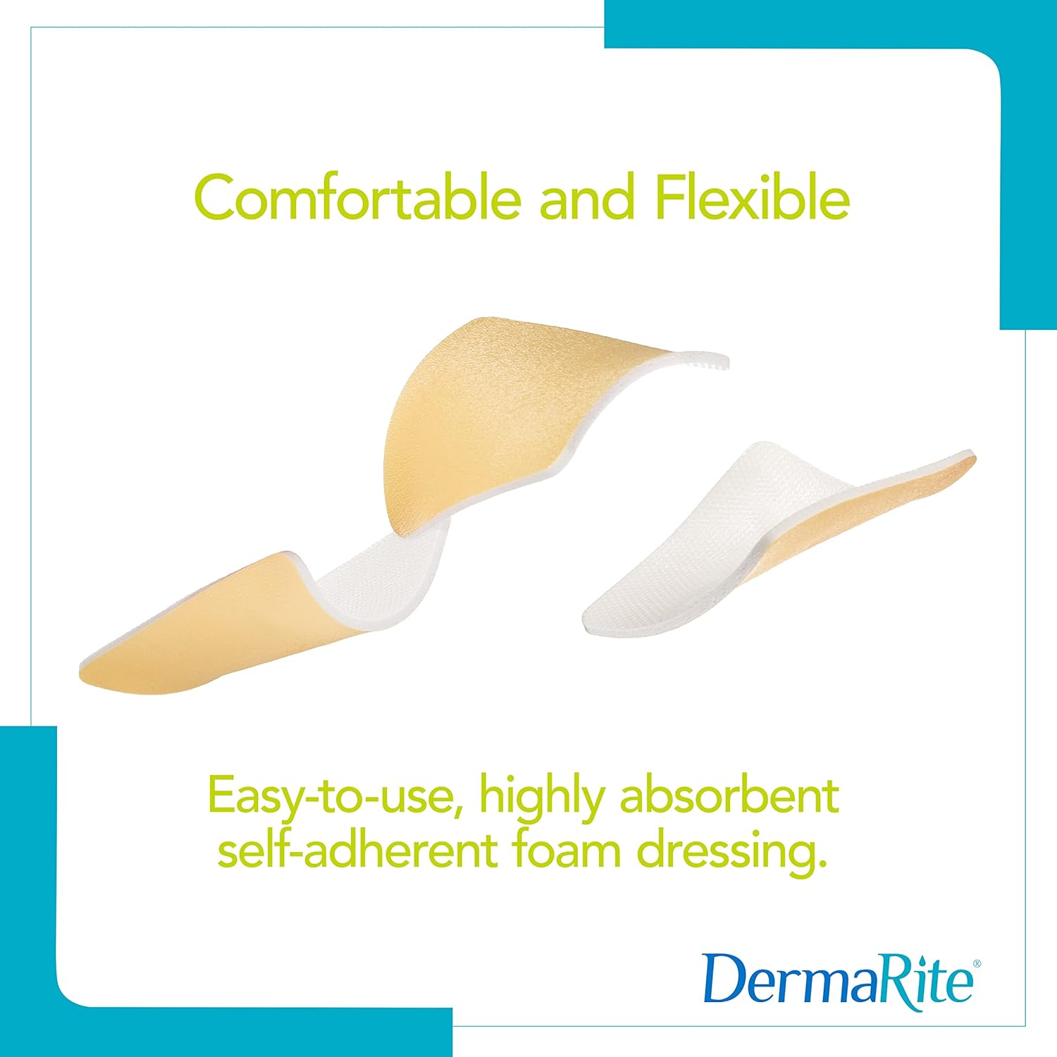 DermaRite's ComfortFoam, Foam Wound Dressing - Flexible and Soft Silicone, Self Adhesive, No Natural Rubber Latex - 6 in. x 6 in., 10 Count, 1 Pack
