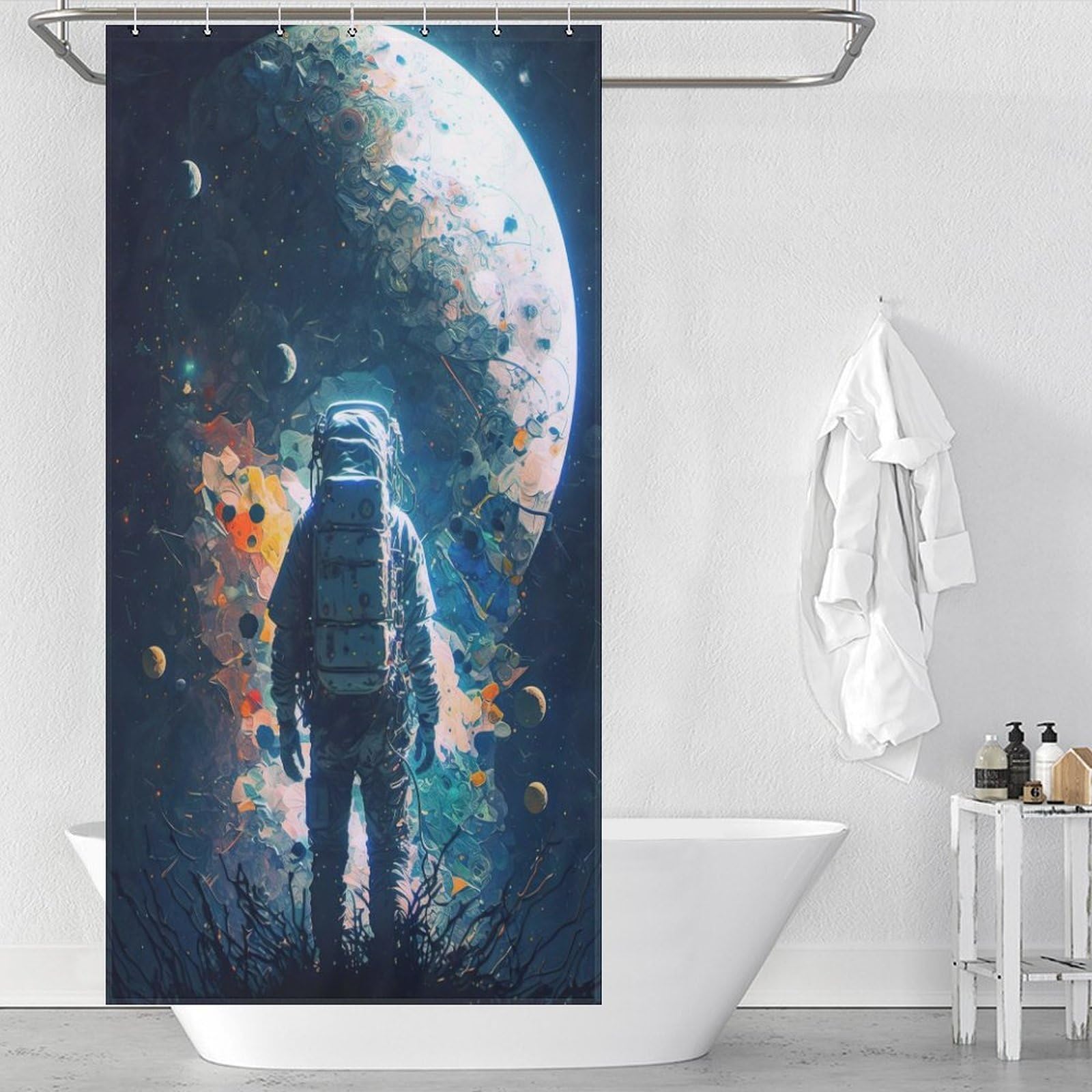Rideaux de douche 90x180cm style art moderne pour baignoire élégante