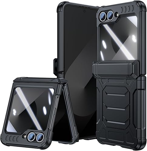 Miniatura 8 de Funda para Samsung Galaxy Z-Flip-5 Protección completa de bisagra Funda delgada para teléfono para mujeres y hombres con protector de pantalla,