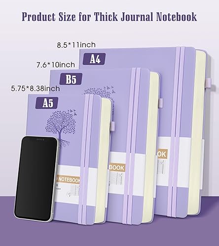 Miniatura 84 de Cuaderno de puntos, 360 páginas numeradas, cuadrícula de puntos, de 8.5 x 11 pulgadas, papel de punto de 3.53 oz/m², tapa dura gruesa, de cuero