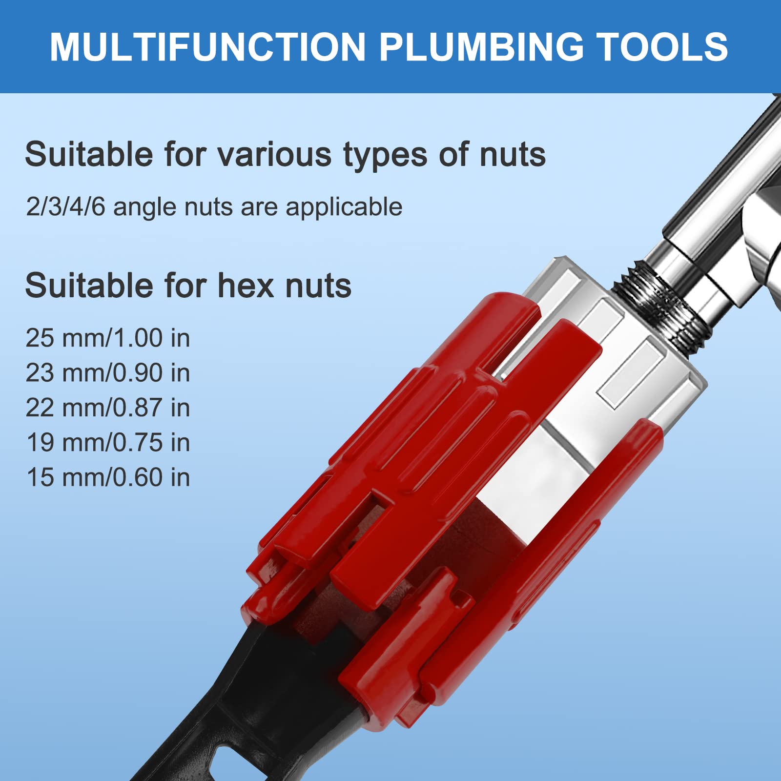 Llave inglesa ajustable, Macause 24 en 1 Herramientas de Plomería con hoja 11-90 mm Herramienta de Instalación de Grifoy Fregadero de Gran Apertura Llave Multifunción Para Tubería de Agua Para