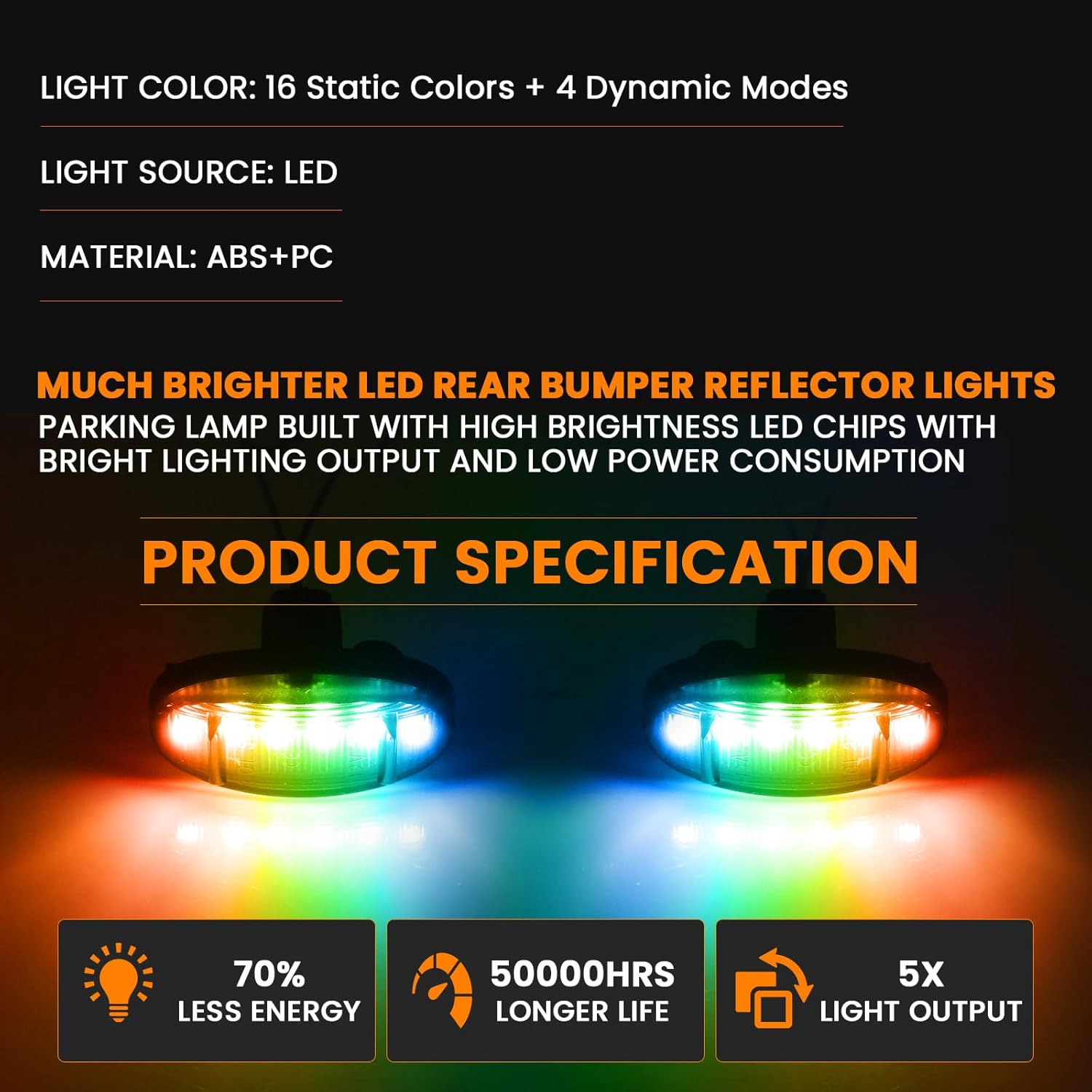 D-Lumina RGB Dually Bed Fender Side Marker Light Compatible for Fo-rd F250 F350 F450 F550 Super Duty 2011-2022 Trucks, Multi-Color Smoked Lens Front & Rear Side Bumper Marker Lamp, Pack of 4