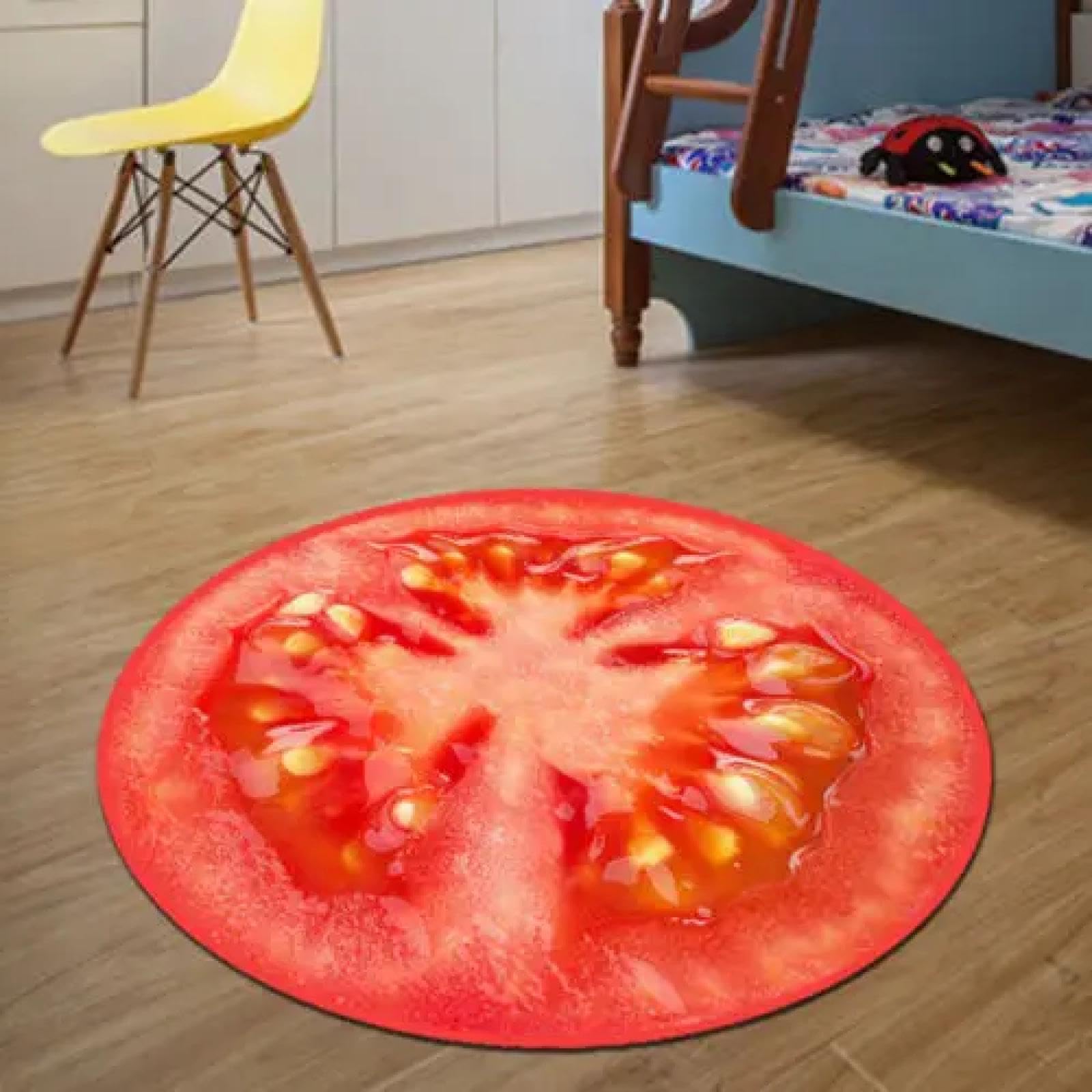 Tapis de cuisine antidérapant en forme de tomate pour sol de cuisine et bain