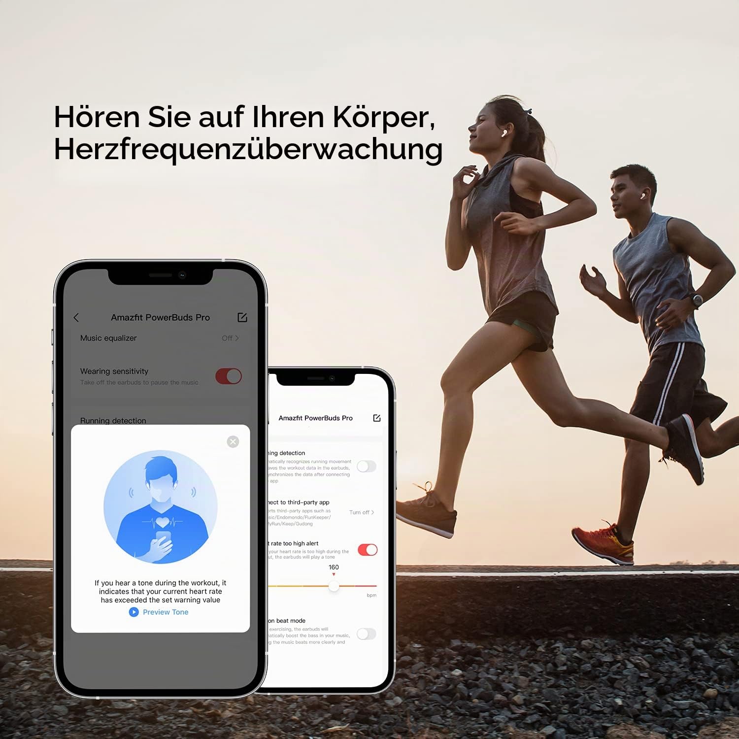 Amazfit Powerbuds Pro Sport Kopfhörer Bluetooth kabellose Earbuds mit aktiver Noise Cancelling, Herzfrequenzüberwachung, Fitnesstracking, 4 Modi, 6 Mikrofonen, 30H Spielzeit, Weiß, Normal